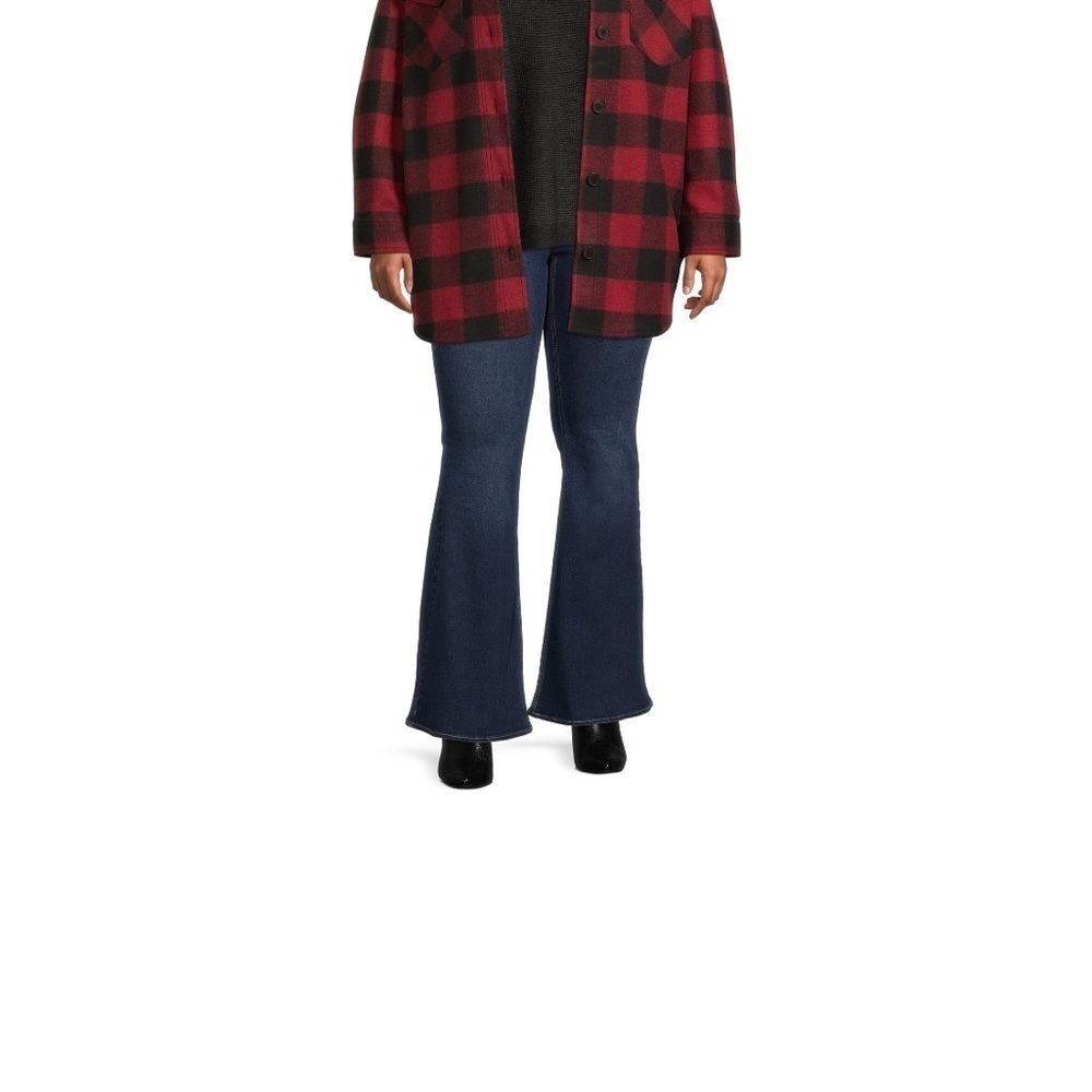 Red black buffalo‎ plaid Shacket plus 0x new - Picture 2 of 6